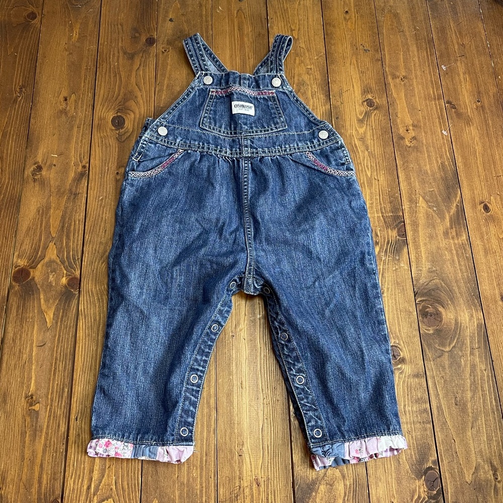 OshKosh size 18 months overalls denim with embroidered details